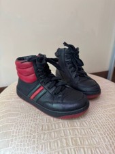 Gucci Kids Unisex Black Leather Hightop Sneakers 26 US 10