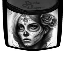 Sugar Skull Grey Sexy Woman Lady Girl Vinyl Decal Graphic Hood Wrap Car Truck US
