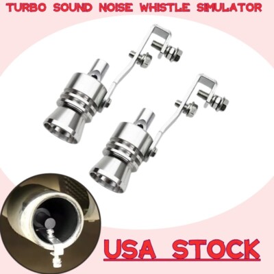 2pcs L Silver Exhaust Pipe Turbo Sound Whistle, Muffler Simulator Amplifier