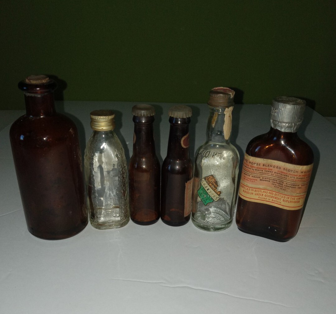 Vintage/Antique Labeled Glass Liquor Bottle Lot 6 eBay