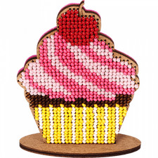 DIY Bead Embroidery on wood kit "Cake"