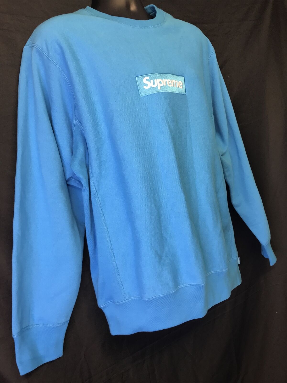 Supreme Box Logo Bright Royal Blue Crewneck Sweatshirt Bogo Size M Medium  FW18