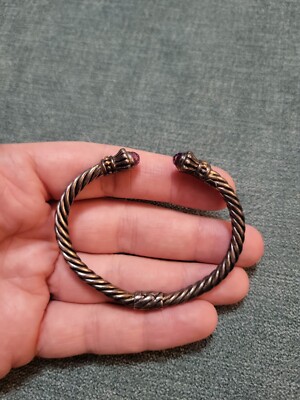 BJC Hinged Twisted Twist Rope Cable Carved Bali 18K Gold Behnam Benham