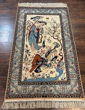 Perisan Pictorial Rug Two Lovers Kork Wool on Silk Foundation 500 KPSI