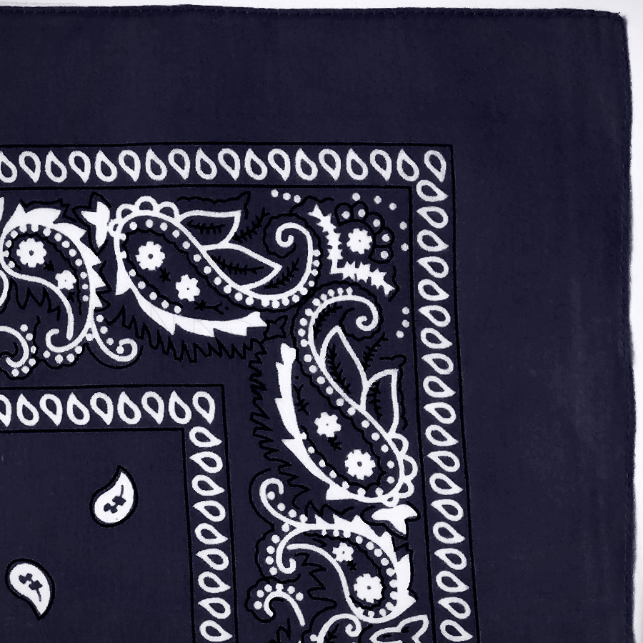 Junvena Bandane In Cotone 100% Double Face, 55,9 Cm, 12 Pezzi, Fantasia Paisley, Blu Reale - 4