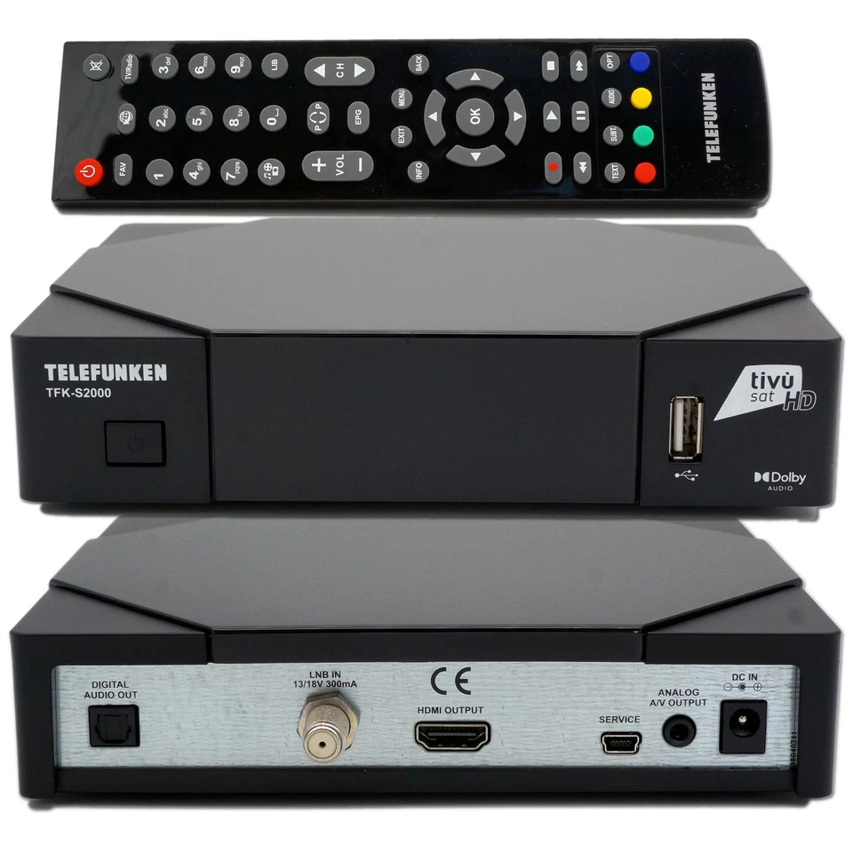 ►Telefunken TFK-S2000 HD Sat Receiver TiVuSat zertifiziert aktivierte HD Karte♻️ - Bild 2 von 4