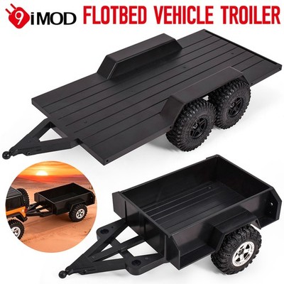 9IMOD Utility Trailer Flotbed Vehicle Trailer for 1/18 RC Crawler Car TRX4M