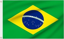 Brasilien Flagge 90x150 cm - Stabile Nahtverarbeitung - F&uuml;r Fu&szlig;ball & Karneval