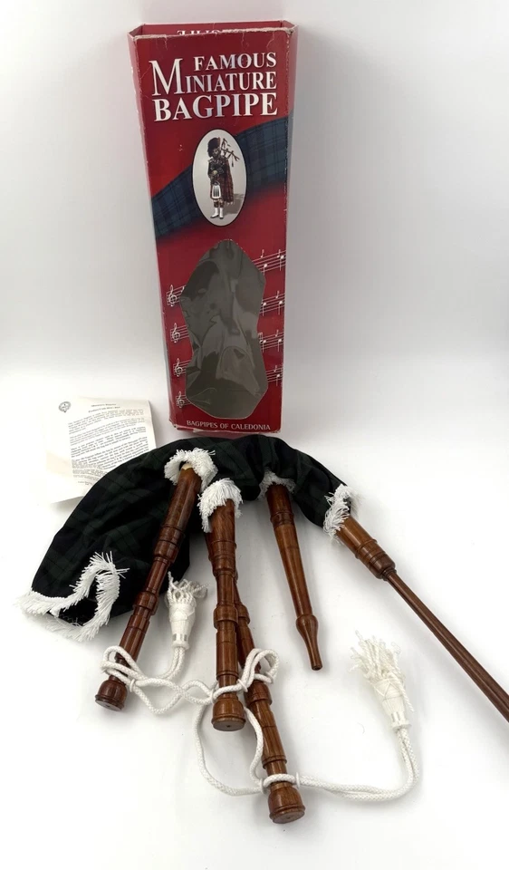 复古喀里多尼亚风笛黑色手表 BSS 微型风笛带盒苏格兰 — 第 4/4 张图片