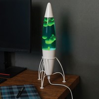 17 Retro Rocket Lava Lamp Rocket Base Green Wax Liquid Motion Lamp Night Light