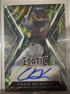 2023 Leaf Exotic - Chase Delauter #BA-CDL Peacock Prismatic /8 (AU, RC)