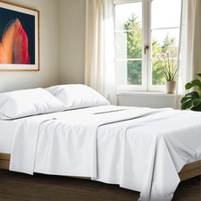 100 Egyptian Cotton Queen Size Sheets Set - Luxury 1200 Series Signature Col...