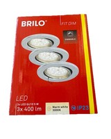 3X Briloner Led Einbaustrahler Alu GU10 3X 5W 3X 400Lm 3000K Warm Dimmbar Ø86Mm