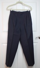Women's VTG Harve Benard Navy Lined 100 Wool Trousers High Waist Tapered Sz 8P