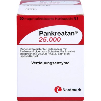 PANKREATAN 25.000 magensaftresistente Hartkapseln 50 St PZN 06890029