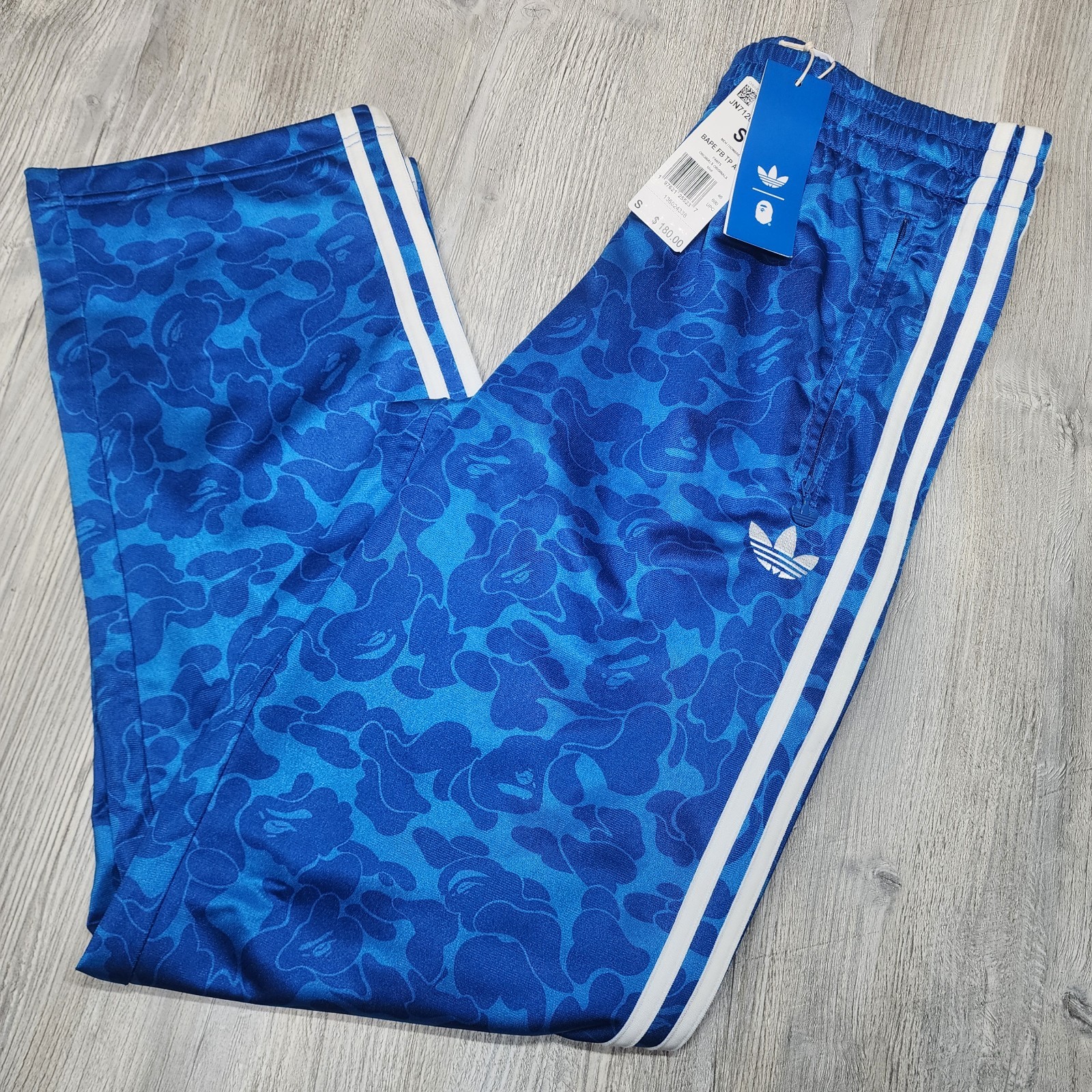 Adidas BAPE Firebird Track Pants Blue Camo Mens Size S New JN7126