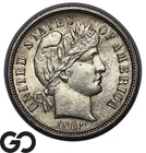 1908 Barber Dime, Very Nice Lustrous Gem BU++, Tough Date This High Grade!