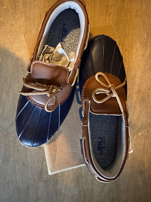 JBU by Jambu Gwen Garden Ready Waterproof Comfort Boat Shoe Navy/Brown 7.5 M
