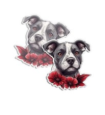 Pit Bull Sticker Dog Face Car Truck Window Wall Laptop Decal cuddlycreatures 2PK