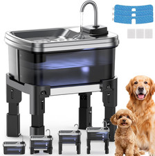 9L/2.38Gal Dog Water Fountain Elevated with 4...