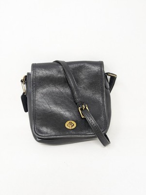 CLEANED & CONDITIONED! 2000 Coach Legacy Companion Crossbody Bag BLACK Vintage