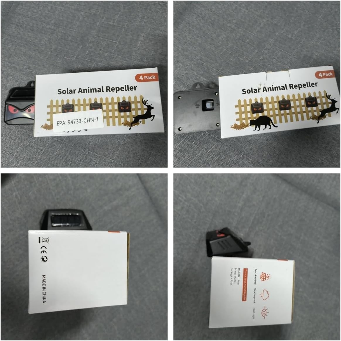 Solar Animal Deterrent Lights (4): Repel Deer, Raccoons – For Chicken Coops