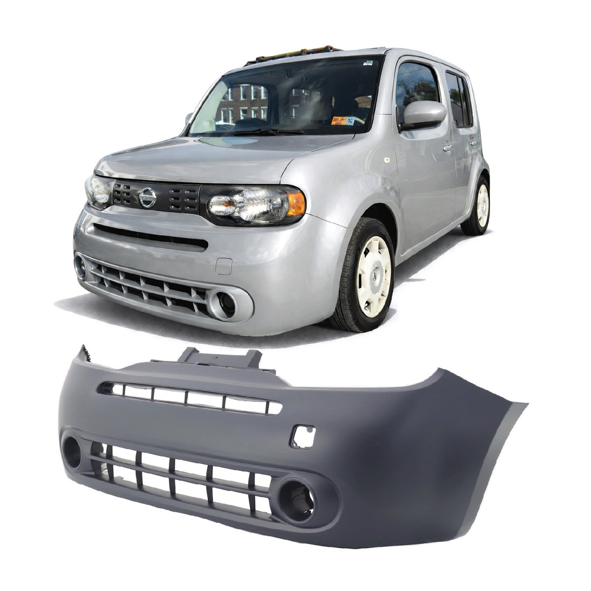 Front Bumper Cover For 2009-2014 Nissan Cube Primed FBM221FC0H