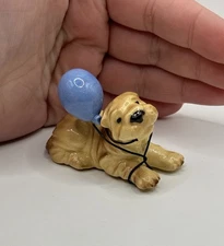 Vintage Hagen Renaker Shar Pei Birthday Dog Figurine Miniature Trinket ***