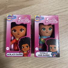 Set of 2 Barbie Micro Teenies Plush Basic Fun 1st Black, Totally Hair