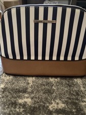 ALDO Striped Crossbody Bag Blue White Brown Z...