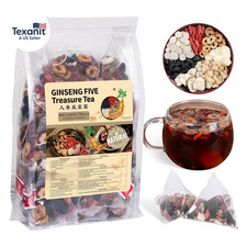 Ginseng Five Treasures Kidney Tea, Traditional Chinese Herbal Teabags, Natural K