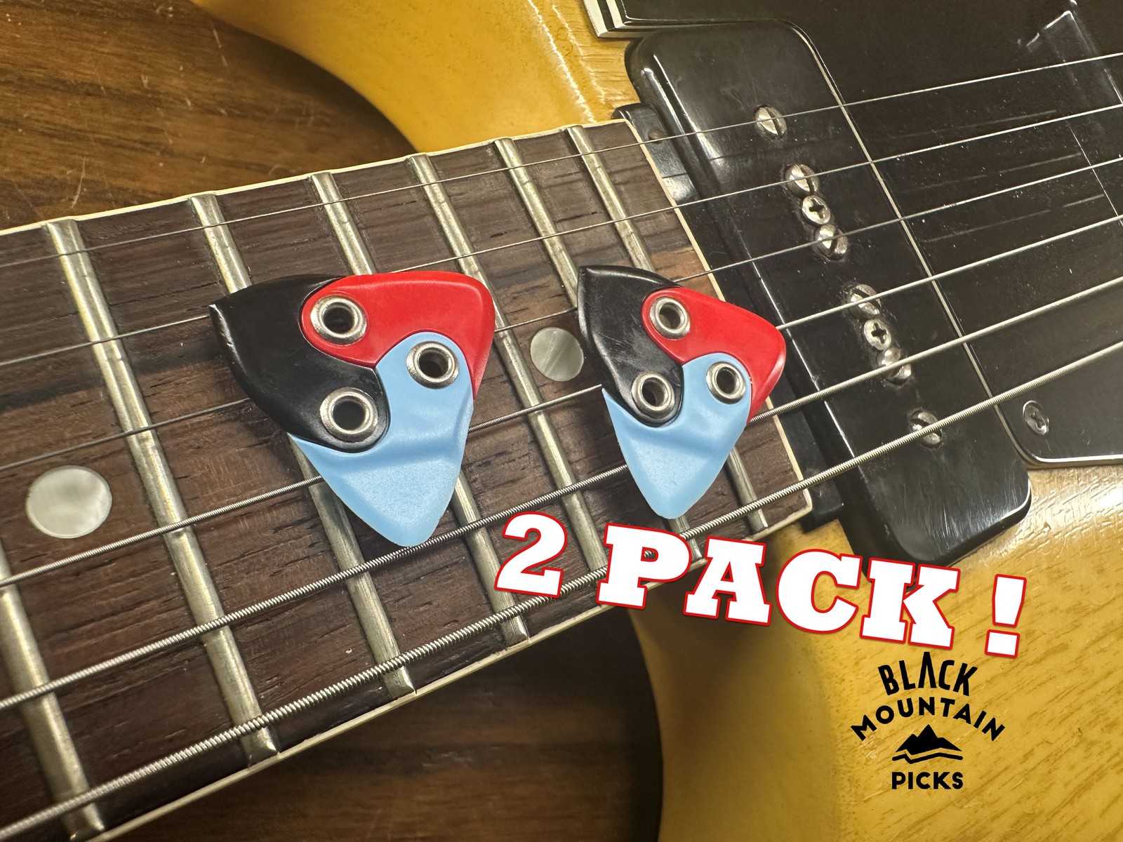 BLACK MOUNTAIN Asteroid Guitar Pick (2 Pack) | x4 Instrument Cables FAT TOAD