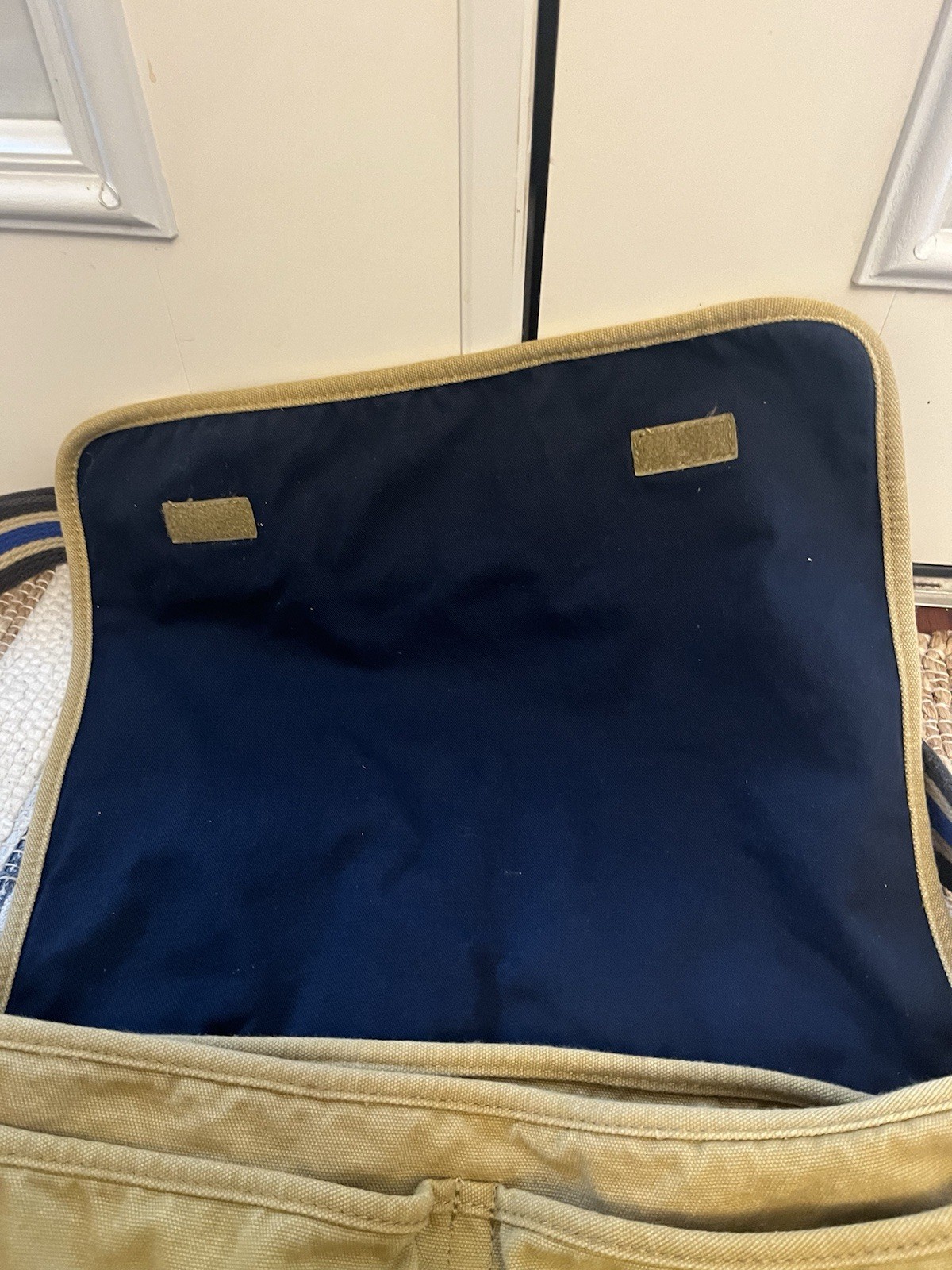 Vintage Abercrombie and Fitch Tan Canvas Messenger Bag 18x13”