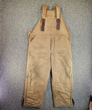 Carhartt Overall Bibs Mens 46x30 Adjustable Straps Double Knee Pockets Tan