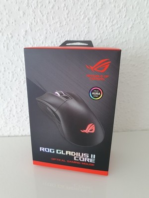 Asus ROG Gladius II CORE 6200 DPI Sensor Kabel Gaming Maus Schwarz Aura Sync