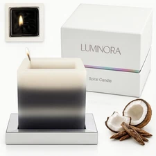 LUMINORA Unique Spiral Scented Candle | Hand-Crafted Soy Decorative Candle wi...
