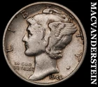 1944 Silver Mercury Dime - Scarce  Better Date  No Reserve  #G8180