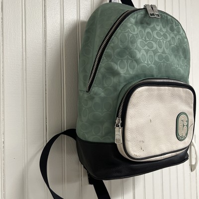 Coach Court Colorblock Backpack In Green/White/Black | eBay display picture 2