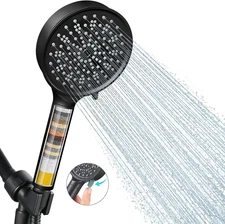 Filtered Shower Head with Handheld, High Pressure 6 Spray Mode Showerhead with F