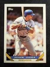 1993 Topps #181 John Jaha Milwaukee Brewers Rookie RC Baseball Card. rookie card picture