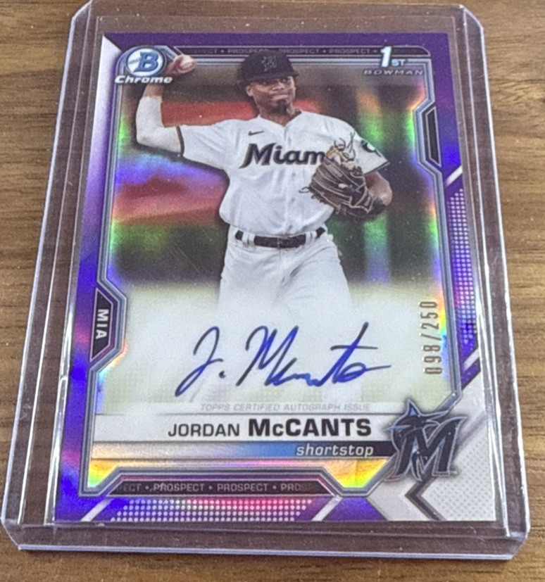 2021 Bowman Draft - Chrome Autographs Jordan McCants #CDA-JMC Purple /250