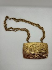 Vintage signed Napier large bird of paradise necklace pendant