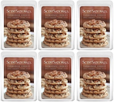 6 ScentSationals FARMHOUSE COOKIES Highly Scented Wax Melts Cubes 2.5 oz