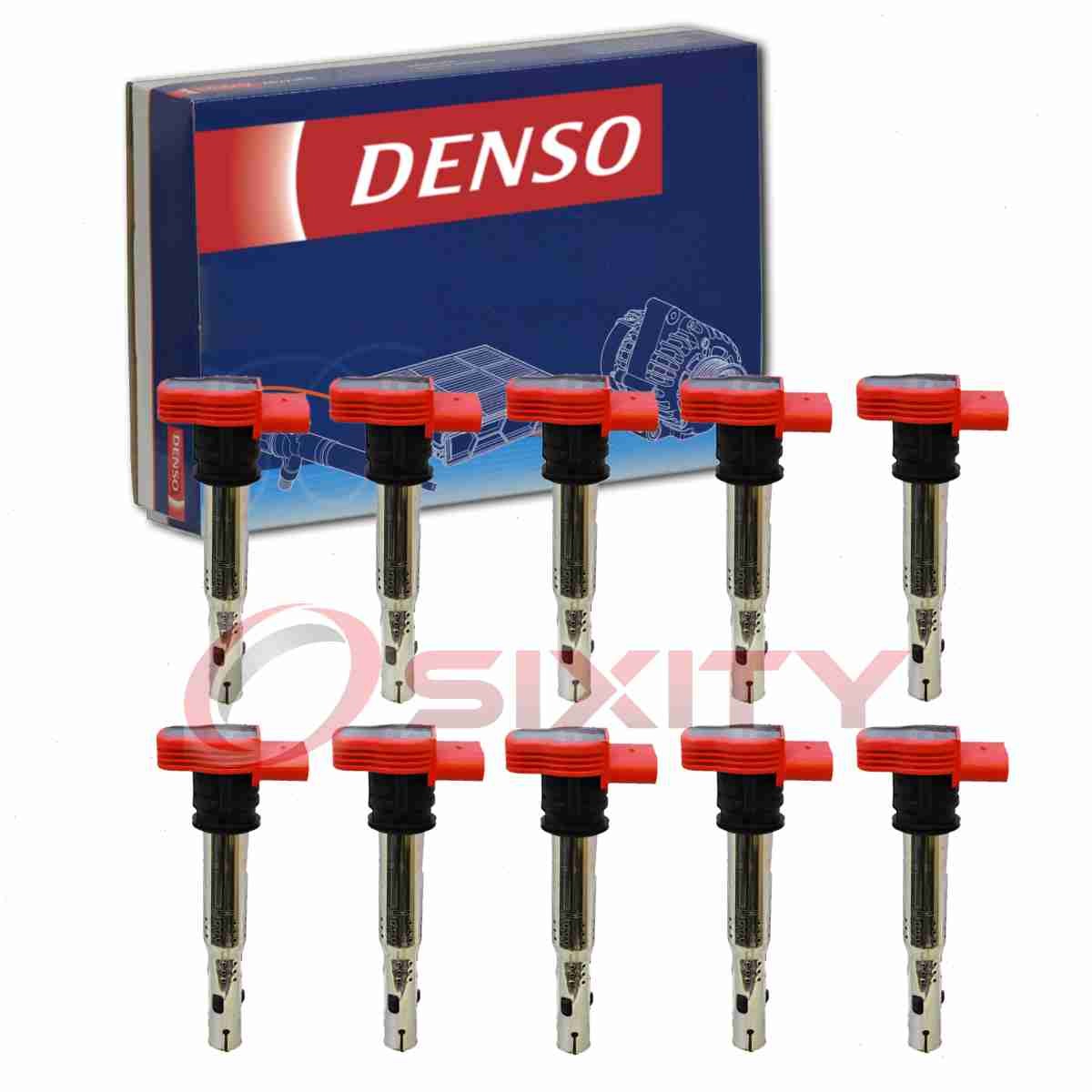 10 pc Denso Direct Ignition Coils for 2009-2015 Audi R8 5.2L V10 Spark Wire li