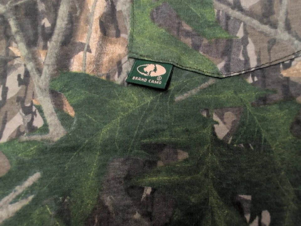 Camiseta De Colección Mossy Oak Shadow Leaf Para Hombres XL Hoja Camuflada Bolsillo Hecha en EE. UU. Caza Foto 4 de 4