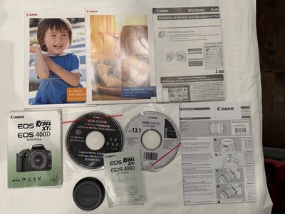 Canon EOS Digital Rebel XTi / 400D Camera Instruction Book / Manual / Lens cap