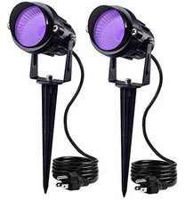Outdoor Black Light Halloween Spotlight, 12W Purple LEDs, Waterproof, US