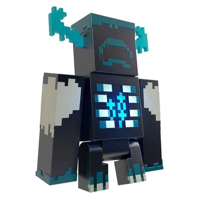 Mattel HHK89 - Minecraft - Warden Actionfigur+Licht&Sound, 2 Spielmodi, ca. 20cm