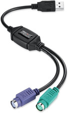 PERIPRO-401 PS2 to USB Adapter for Keyboard and Mouse - Built-In USB Controller