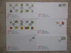 GUERNSEY - 1992-97 FLOWERS DEFINITIVE SET COMPLETE ON 5 FIRST DAY COVERS + 1 EXT